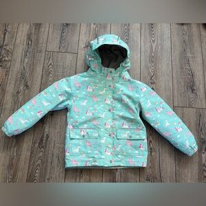 Jan & Jul Kids Waterproof Rain Jacket Unicorn Print Size 6Y Fleece Lined